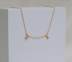 Personalisierte Initiale Charme Diamant-Halskette in 14k Solid Gold (zertifiziert)