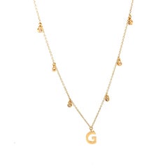 Personalisierte Initiale Diamanttropfen Halskette in 14k massivem Gold (zertifiziert)