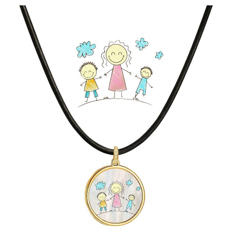 Pendentif personnalisé avec dessin d
enfant - pendentif personnalisé avec photo ou image