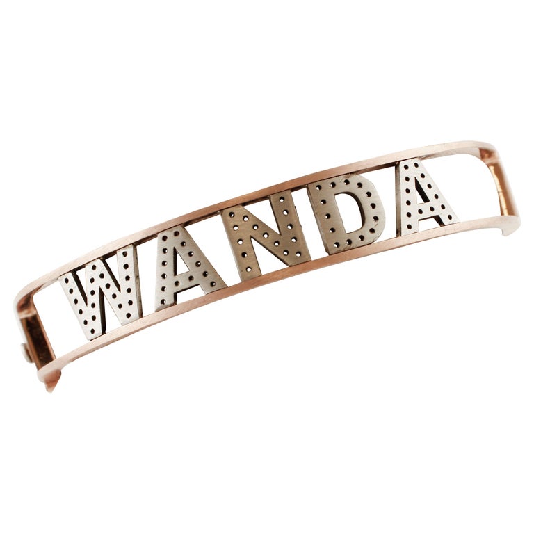 Personalized name Gold Bracelet and diamonds For Sale at 1stdibs