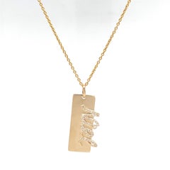 Collar Colgante de Diamantes Personalizado con Nombre en Oro Macizo de 14k (Certificado)