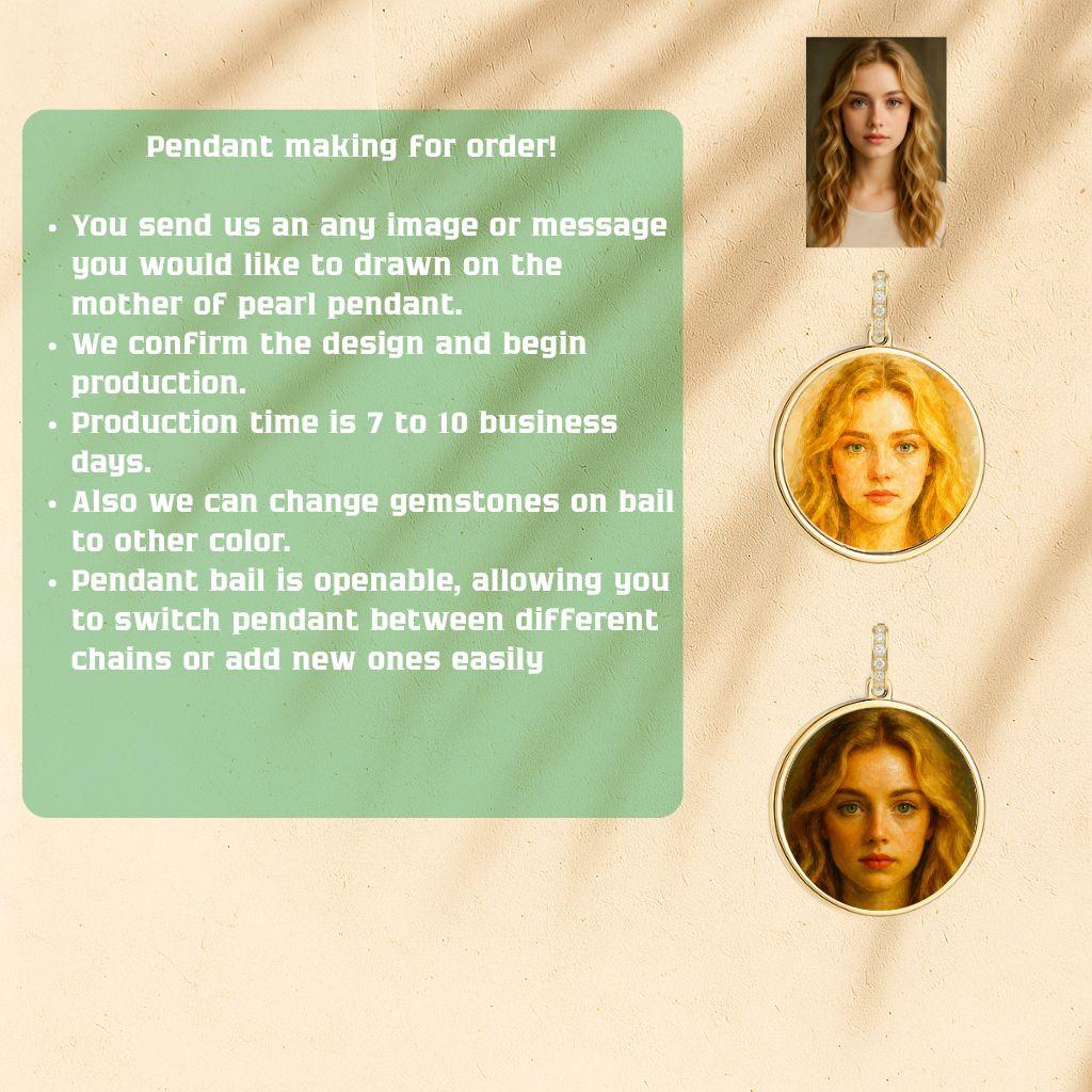 Personalisierter Portrait-Anhänger - individueller Anhänger mit Foto oder Bild (Moderne) im Angebot