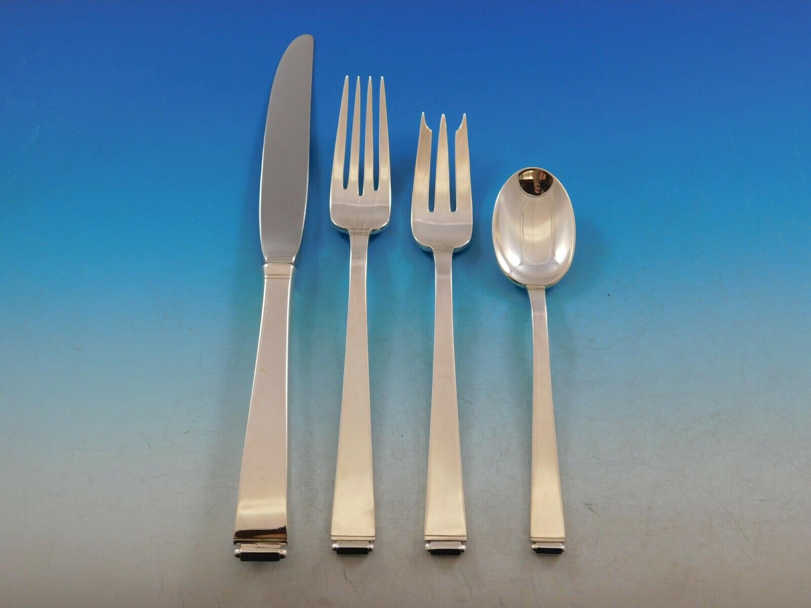 Perspective by Gorham Sterling Silver Flatware Set for 12 Service 65 Pieces In Excellent Condition In Big Bend, WI