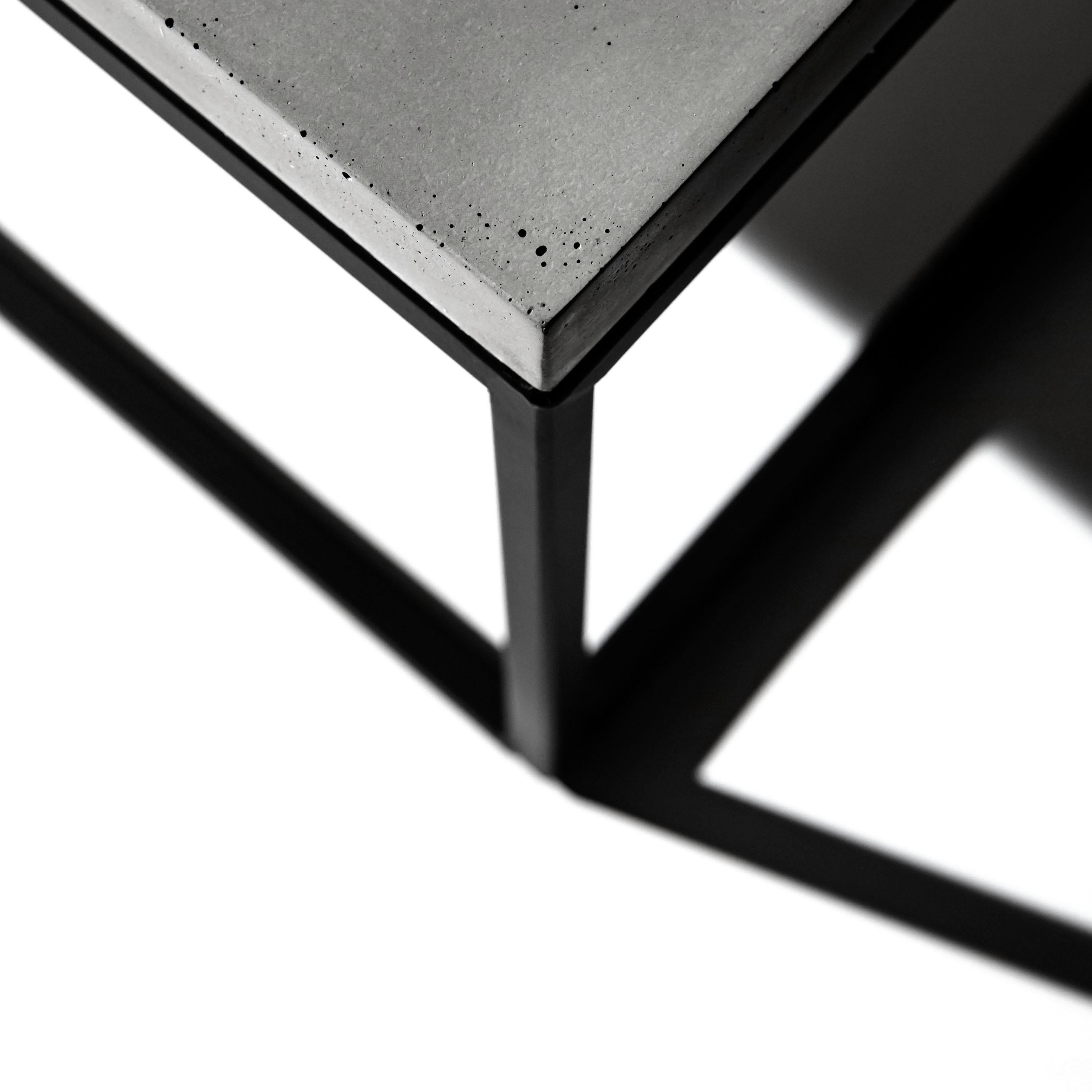 Powder-Coated Perspective 1000x1000 Coffee Table Black For Sale
