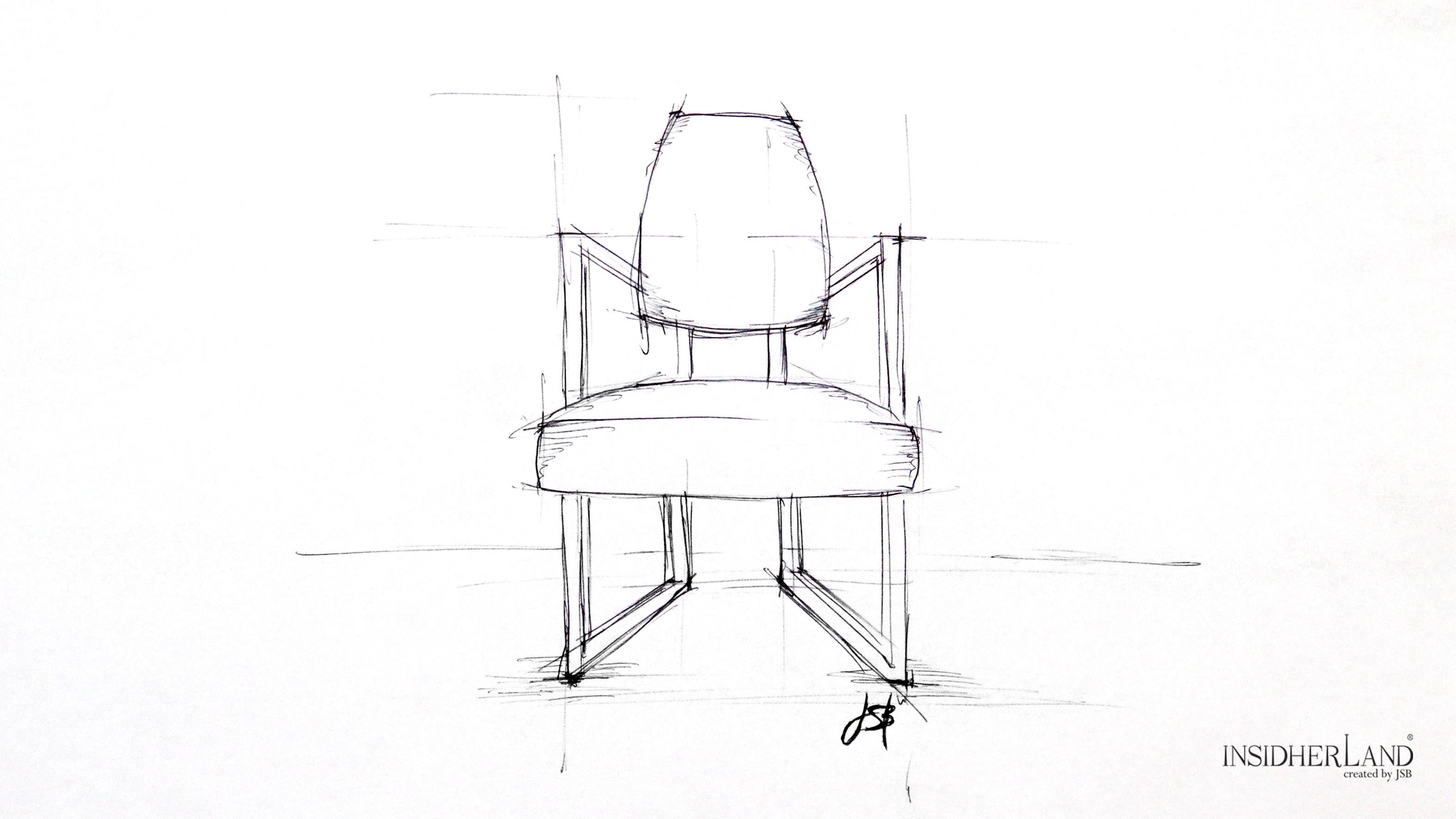 Modern Perspective Dining Chair, Velvet and Steel, InsidherLand by Joana Santos Barbosa For Sale
