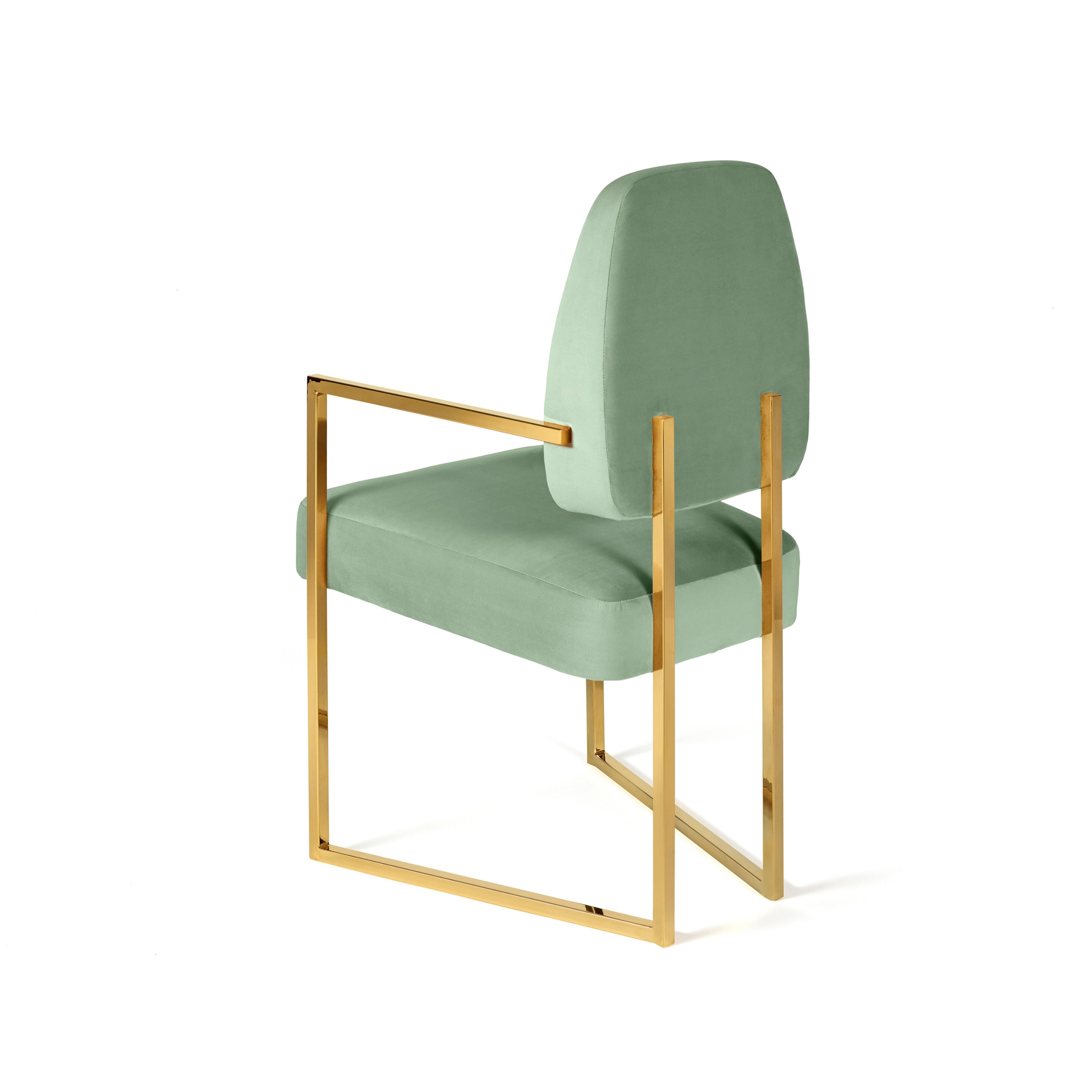 Modern Perspective Dining Chair, Velvet, InsidherLand by Joana Santos Barbosa For Sale