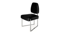 Minimalist velvet stainless steel Perspective II dining chair by InsidherLand