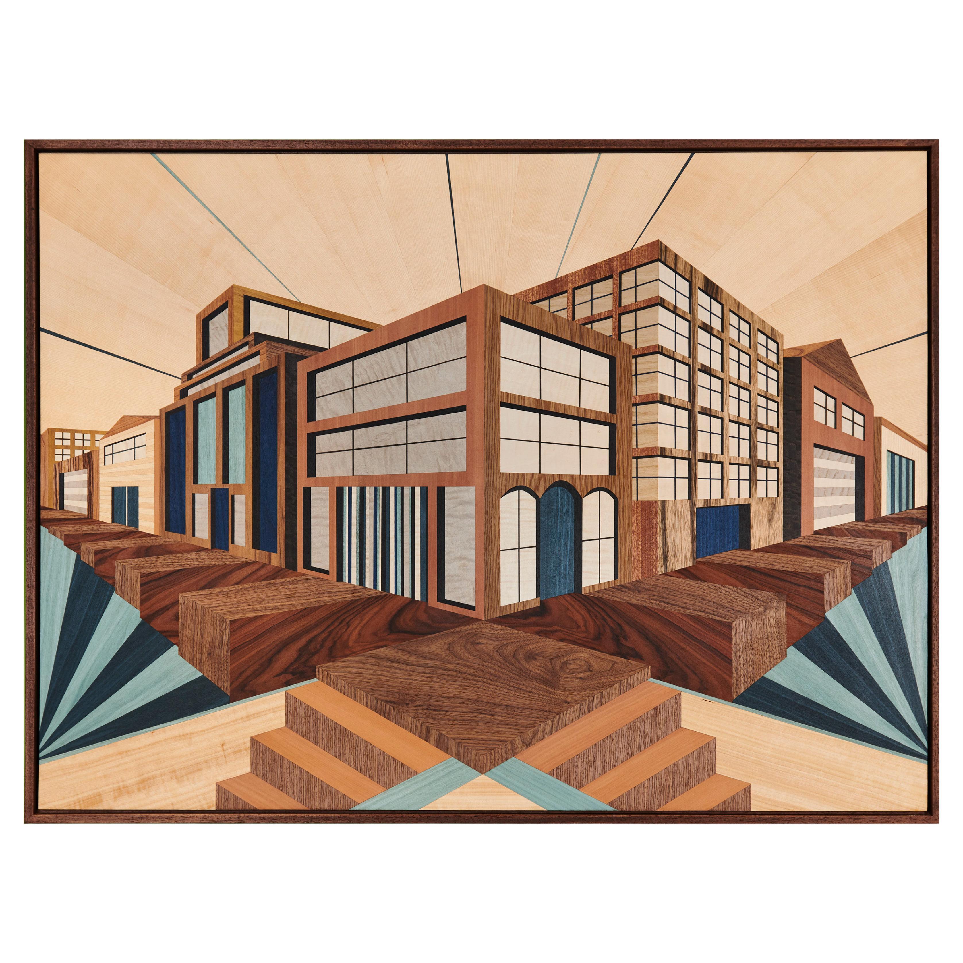 "PERSPECTIVE" Marquetry Artwork by Emma Wood of the  w o o d p o p  Studio