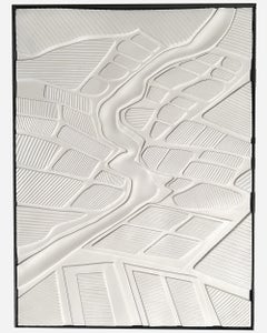 "Prospettive", scultura murale in gesso di Brigitte Thiot, Francia, circa 2018