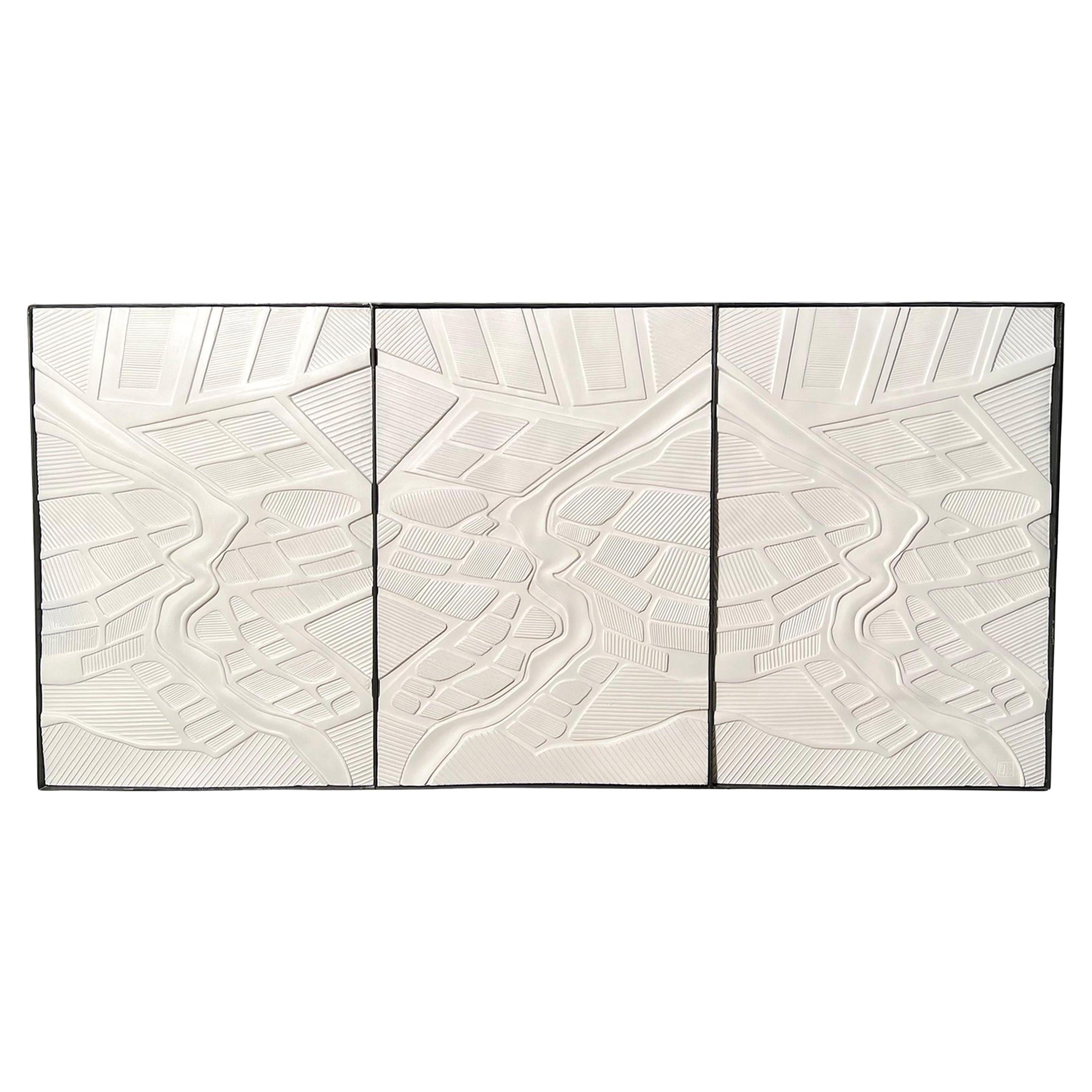 "Perspektiven", Wandskulptur aus Gips von Brigitte Thiot, Frankreich, ca. 2018 im Angebot