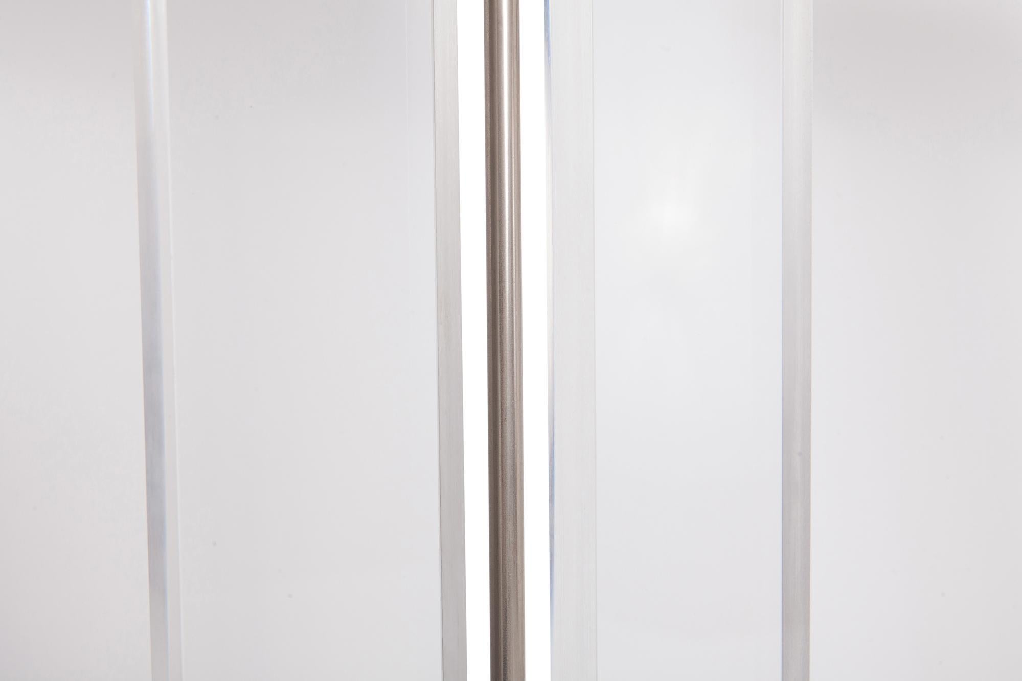 Perspex Postmodern floor lamps with Chrome Shade, Set of Two 1
