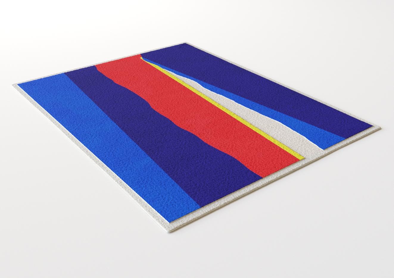 Persue-Teppich 01, limitierte Auflage von 11 Stück / Handgeknüpfter Woll- und Seidengarn (Postmoderne) im Angebot