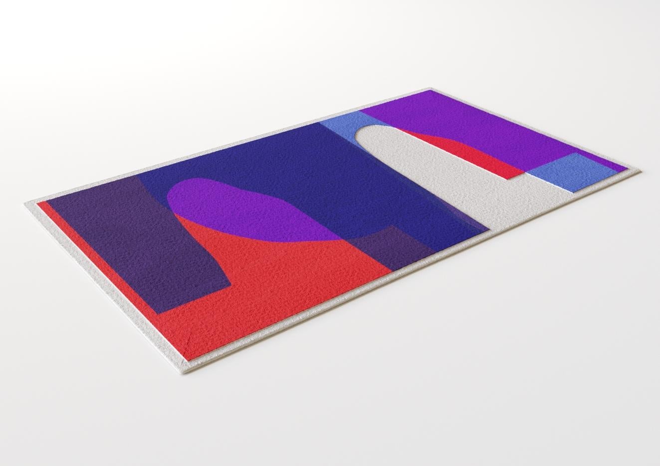 Persue-Teppich 04, limitierte Auflage von 11 Stück / Handgeknüpfter Woll- und Seidengarn (Postmoderne) im Angebot