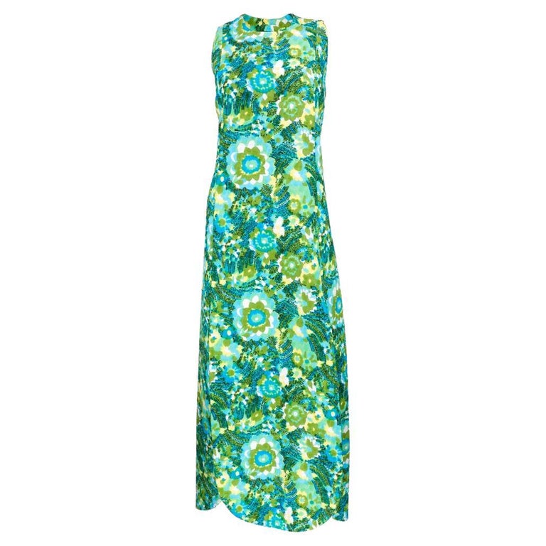 Pertegaz Matelasse Watercolor Maxi Dress, 1960s For Sale at 1stDibs