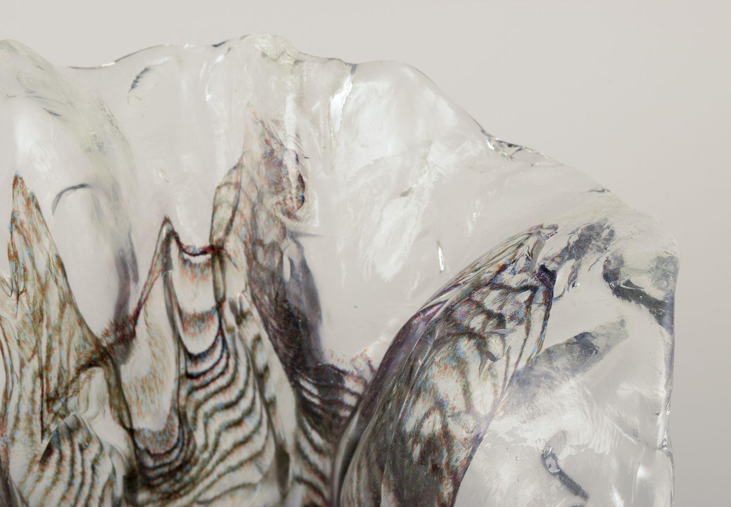 Pertti Santalahti pour Humppila. Grand vase en verre d'art. Forme organique. Excellent état - En vente à København, Copenhagen