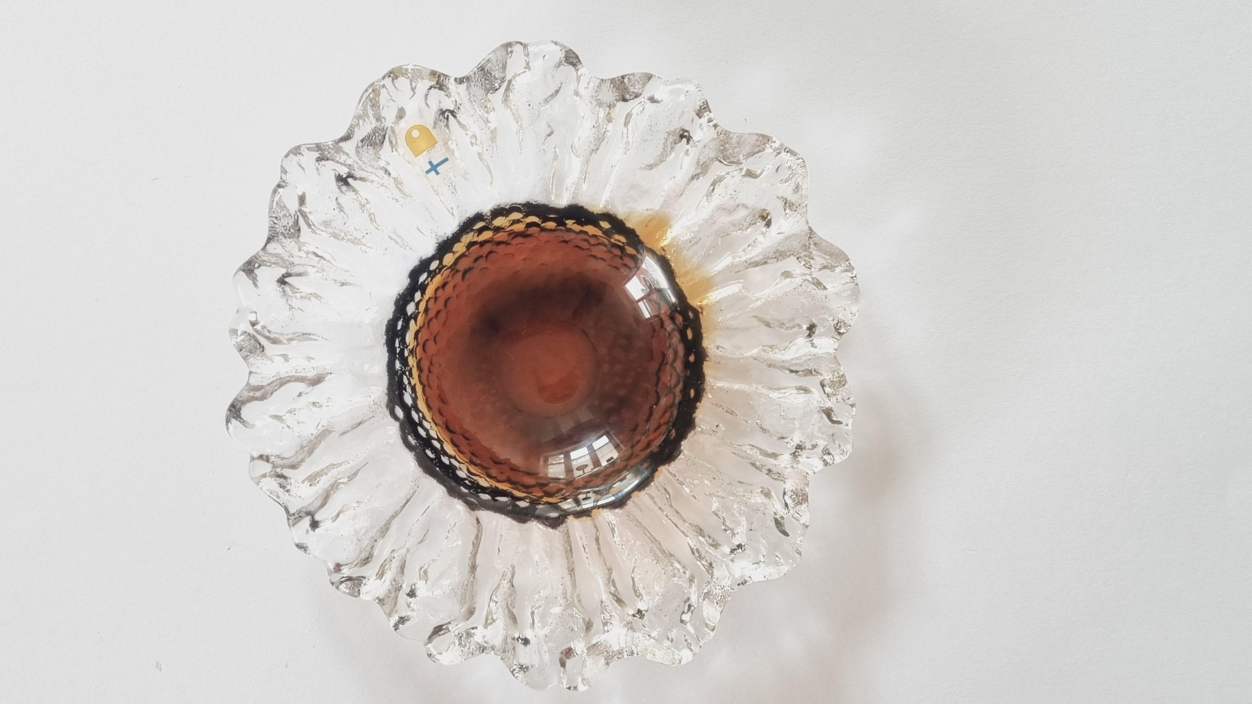 Cuenco de cristal Pertti Santalahti, Humppila, Finlandia, años 60 Moderno de mediados de siglo en venta