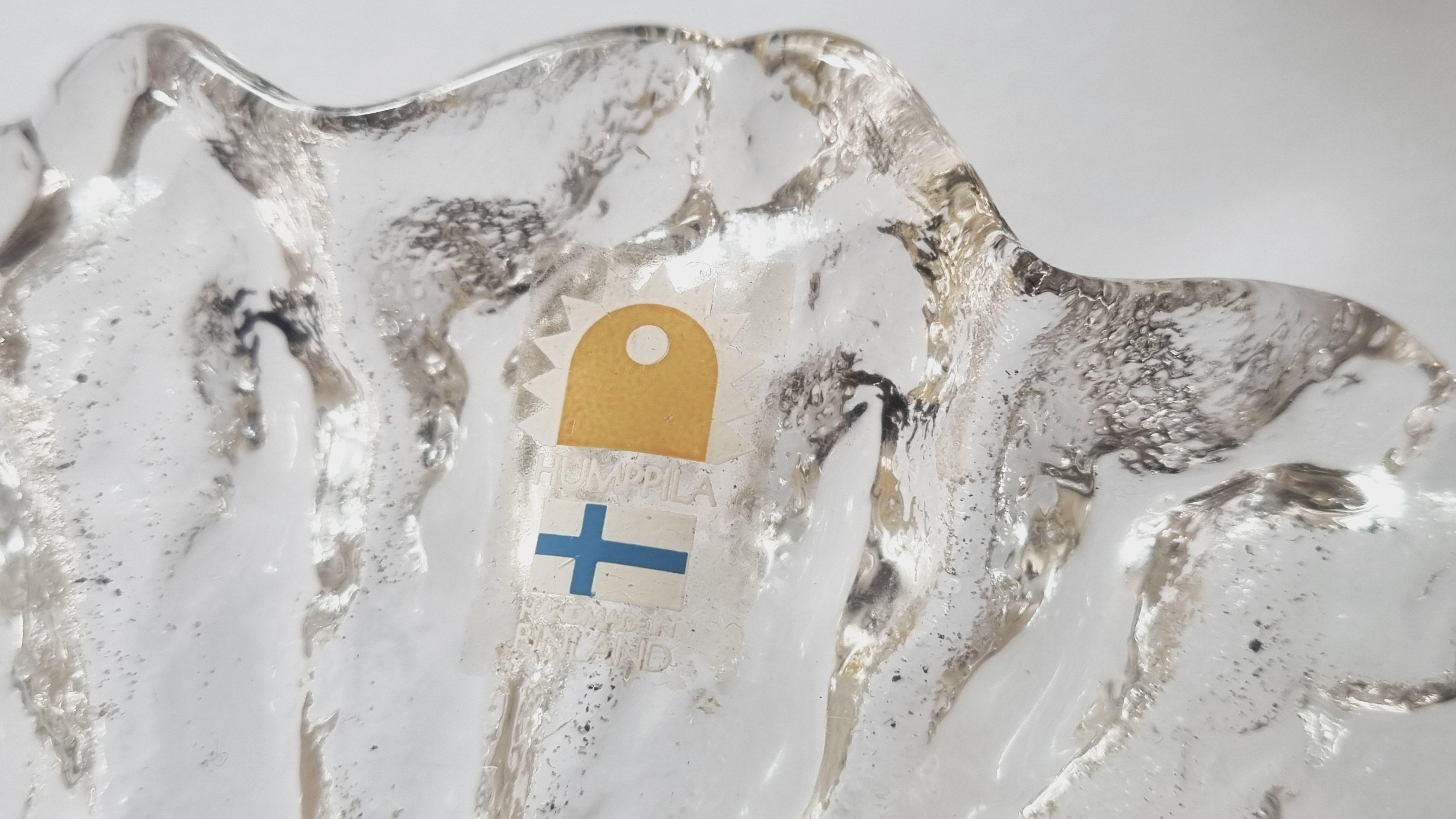 Cuenco de cristal Pertti Santalahti, Humppila, Finlandia, años 60 en venta 1
