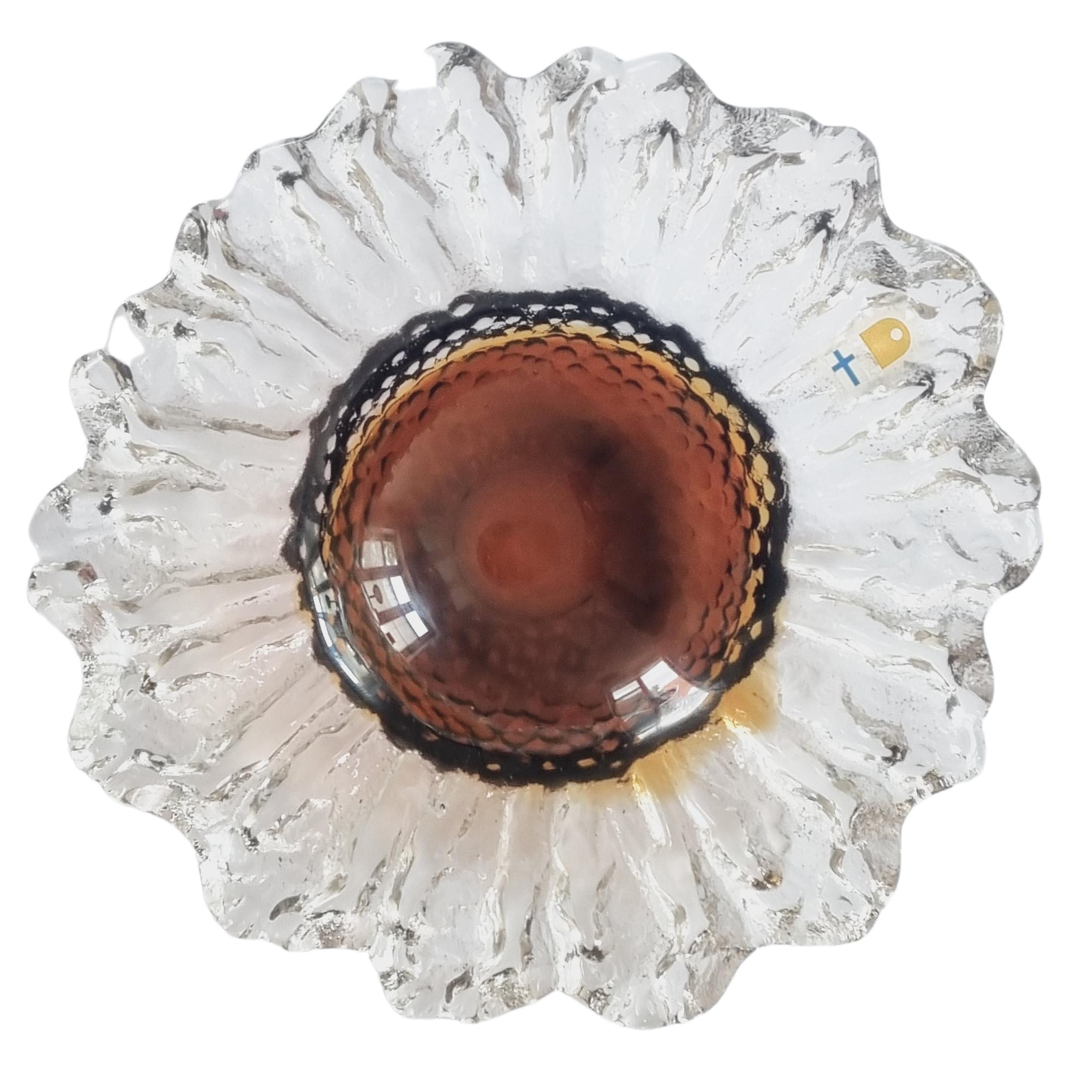 Cuenco de cristal Pertti Santalahti, Humppila, Finlandia, años 60