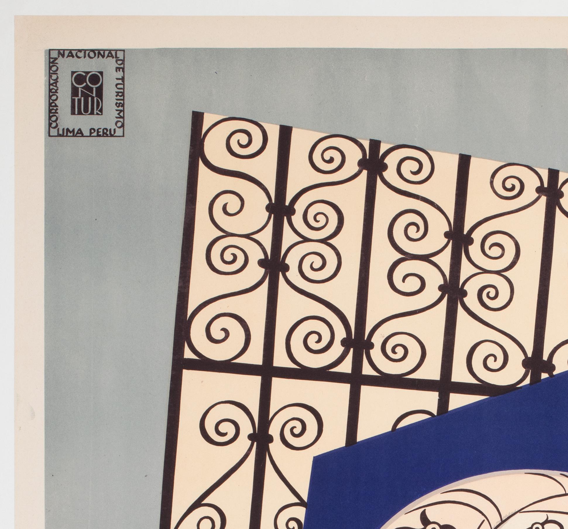 Peruviano Poster pubblicitario di viaggio in Perù del 1950 circa, Sabino Springett in vendita