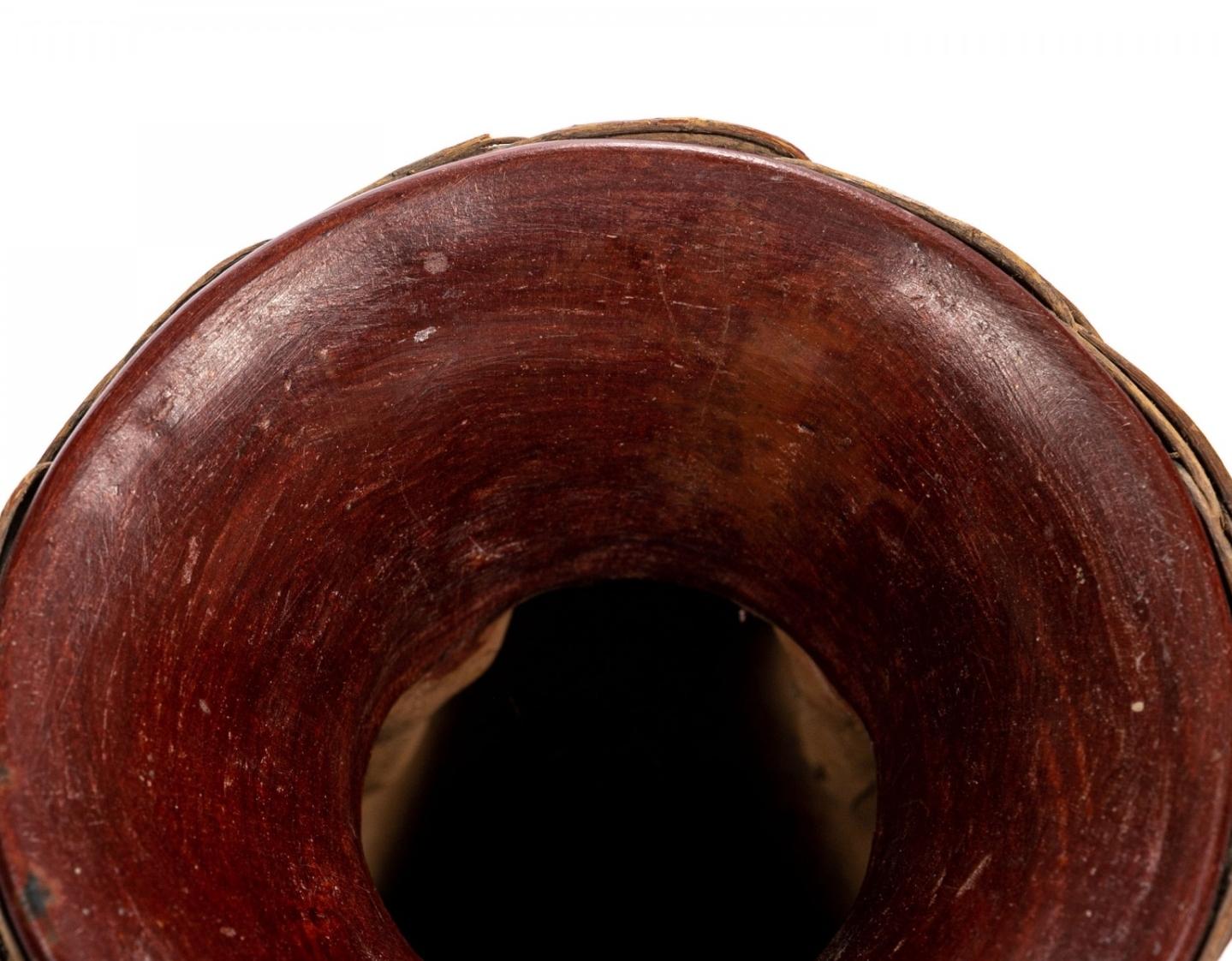 Peru Volkskunst Keramik Ton Korbweide Zoomorpher Vogel Quinua Ernte Vase Skulptur im Angebot 4