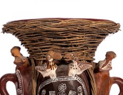 Poterie d'art populaire du Pérou osier argile osier oiseau zoomorphe Quinua sculpture