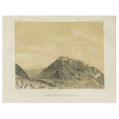 Peru Mining Mountain of Hualgayoc – Antique Lithograph, 1865