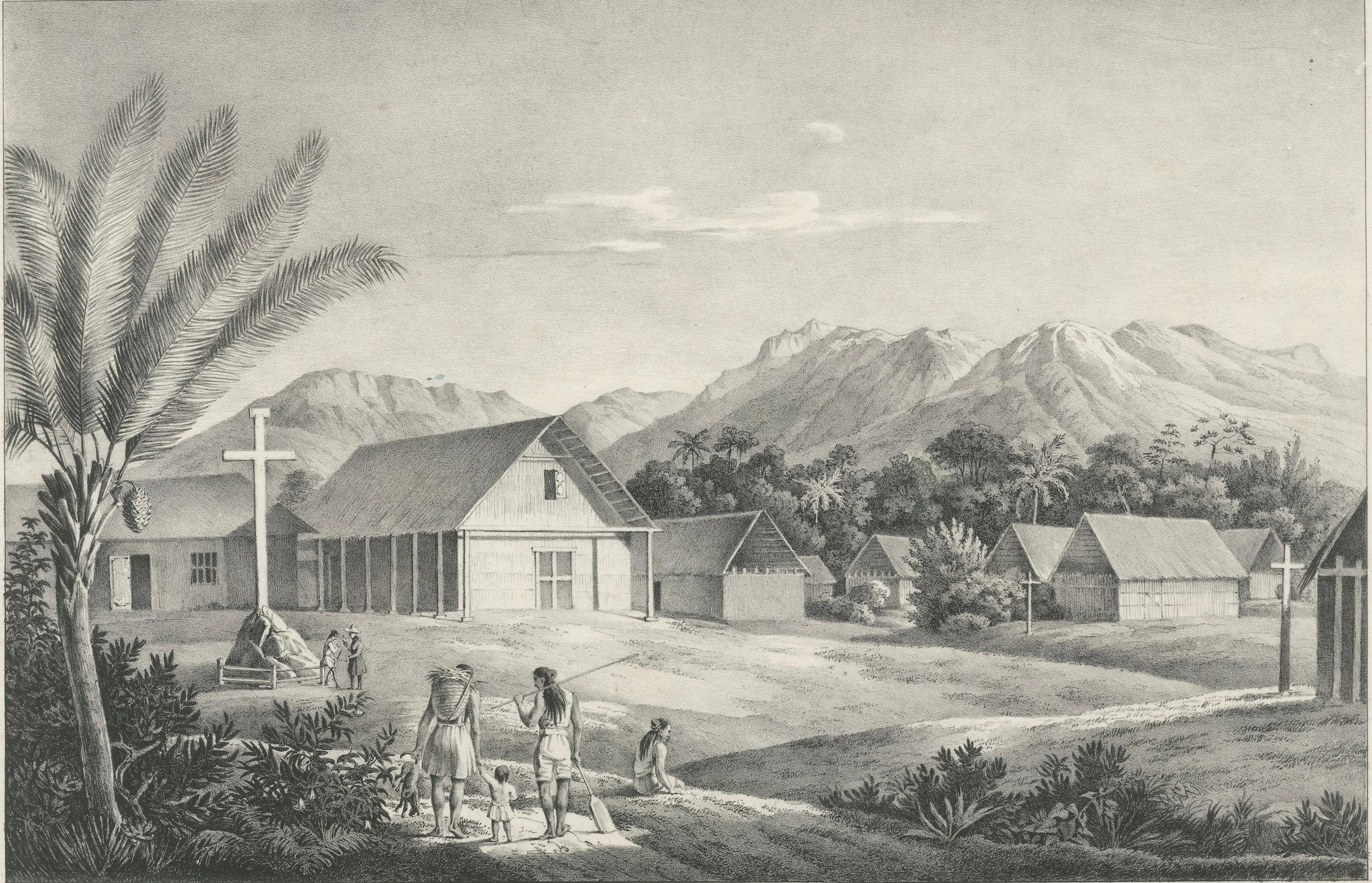 Peru Mission Sion, 1834 South America Exploration Lithograph by Poeppig, 1834