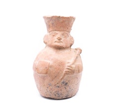 Peru Pre Inca 100-700 Ad Moche Pre Columbian Personified Vessel in Earthenware