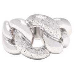 Peru Tapered Chain Link Ring, Sterling Silver, Ring Simple Silver