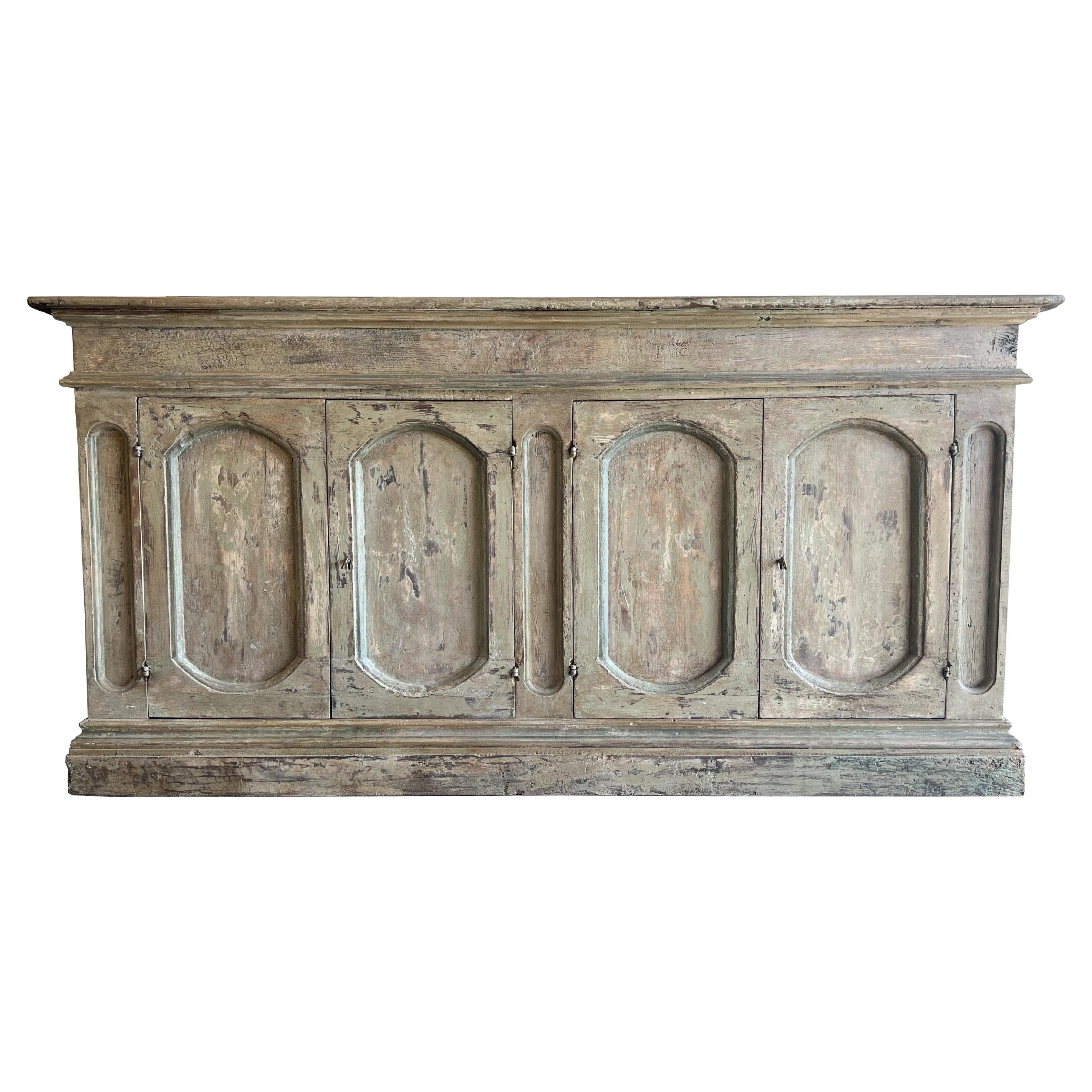 Perugia - Credenza italiana de 4 puertas pintada envejecida estilo siglo XVIII Por encargo