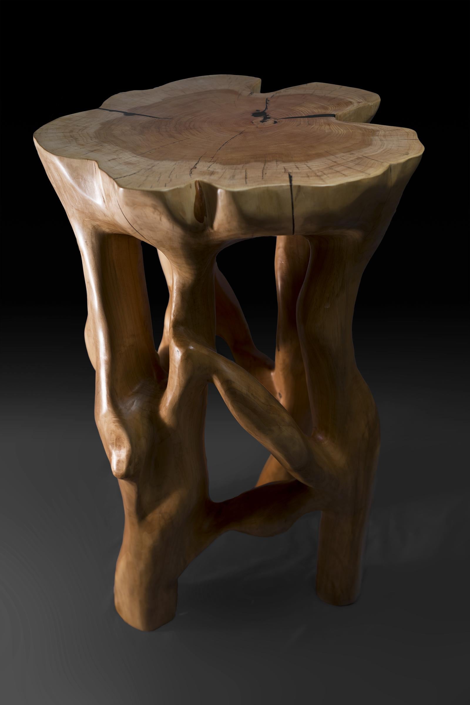 Perun, Solid Wood Sculptural Bar Table, Original Contemporary Design, Logniture For Sale 7
