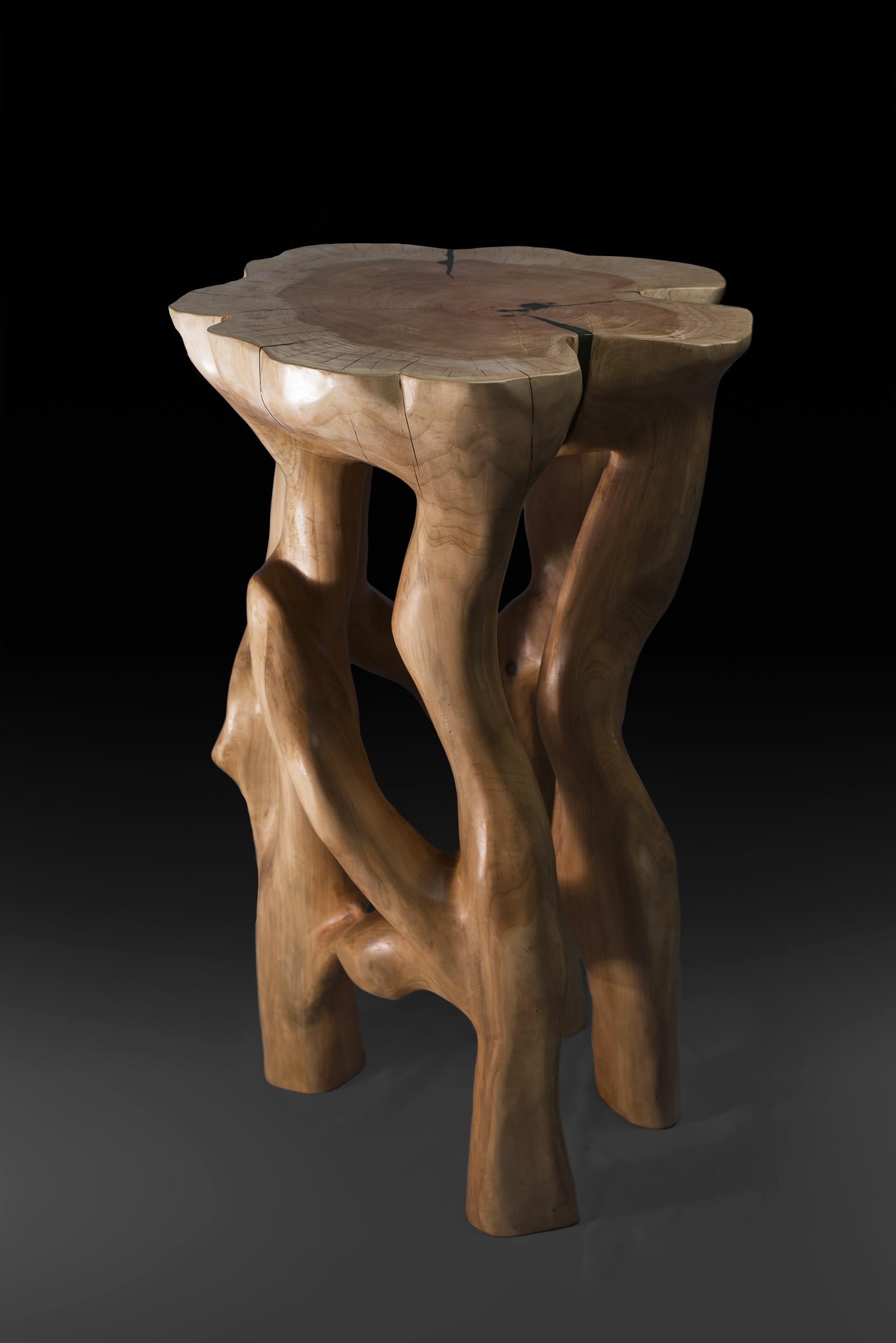 Perun, Solid Wood Sculptural Bar Table, Original Contemporary Design, Logniture For Sale 8