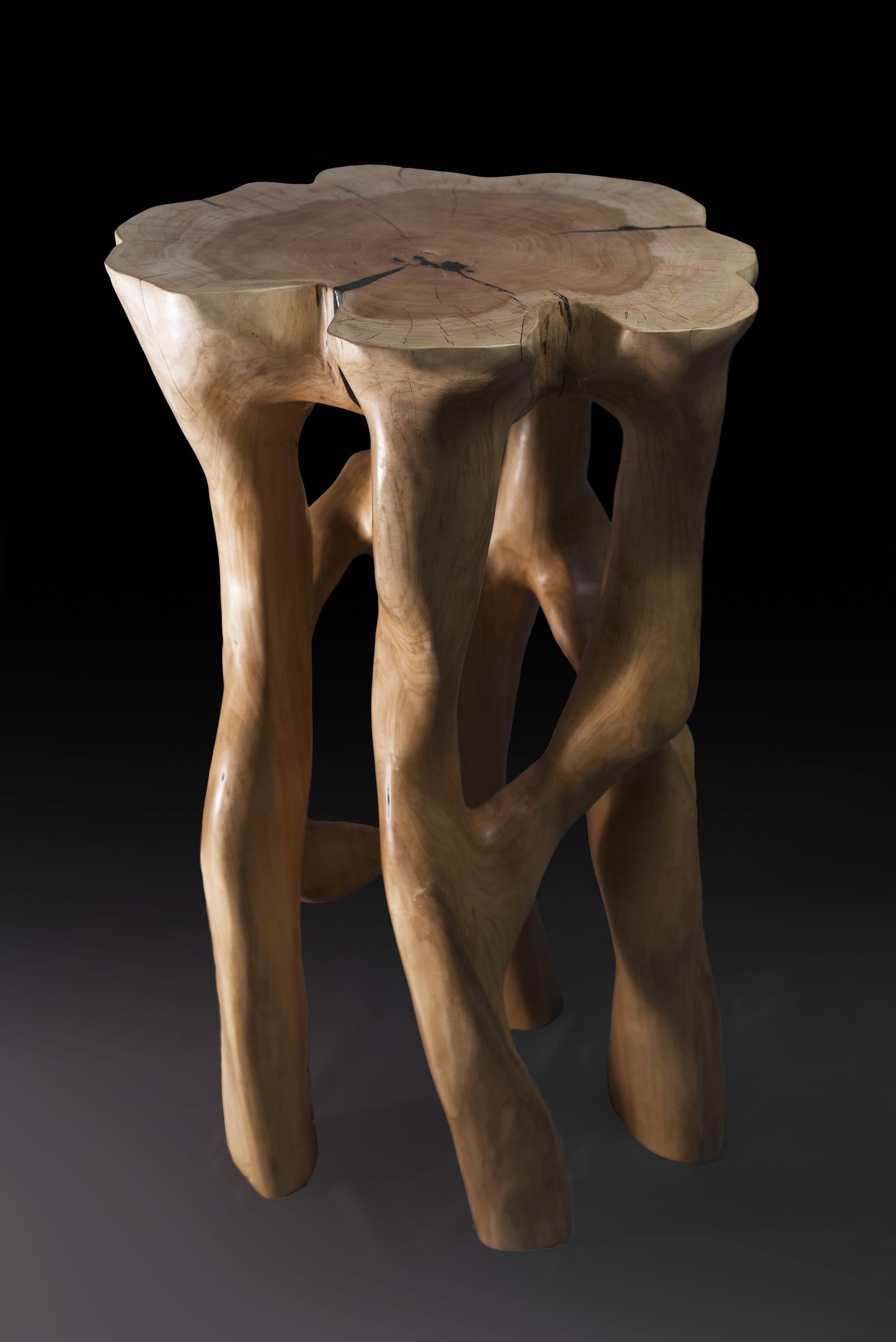 Perun, Solid Wood Sculptural Bar Table, Original Contemporary Design, Logniture For Sale 9
