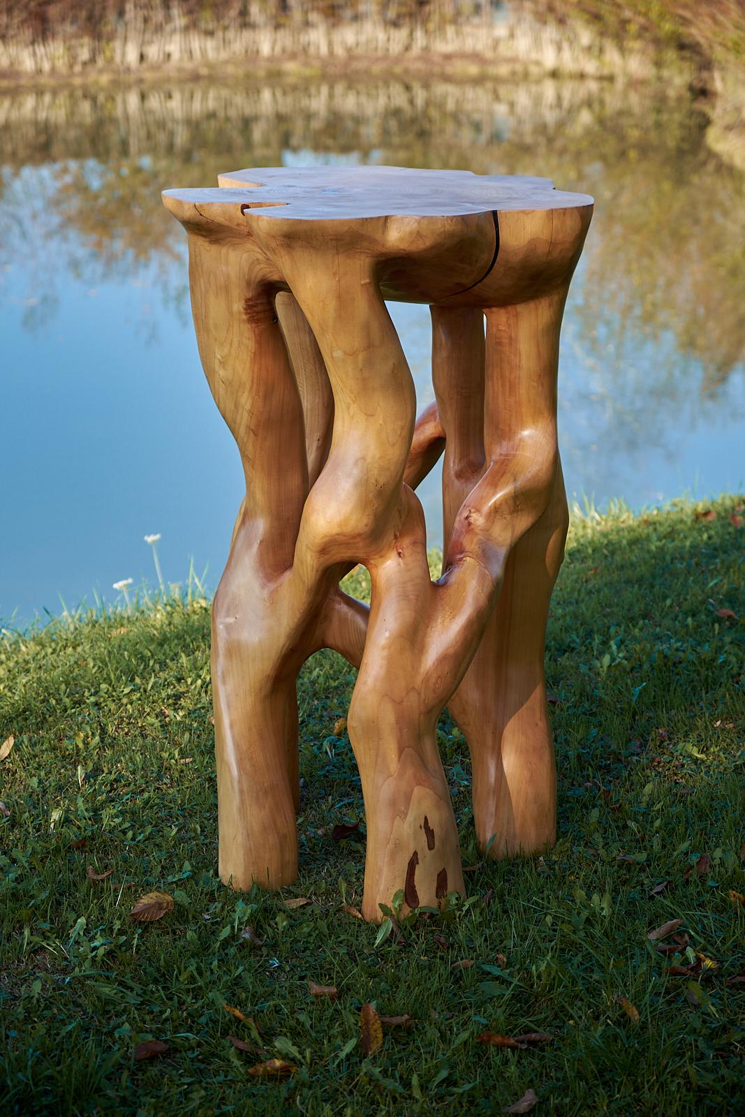 Croate Perun, table de bar sculpturale en bois massif, design contemporain original, Logniture en vente
