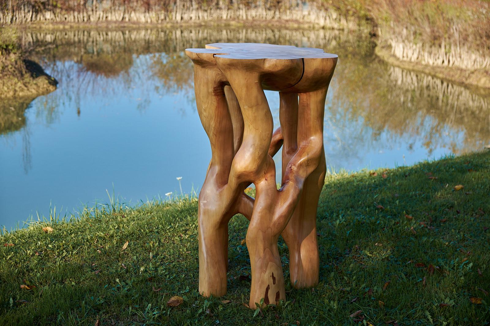 Perun, Solid Wood Sculptural Bar Table, Original Contemporary Design, Logniture In New Condition For Sale In Stara Gradiška, HR