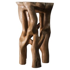 Perun, table de bar sculpturale en bois massif, design contemporain original, Logniture