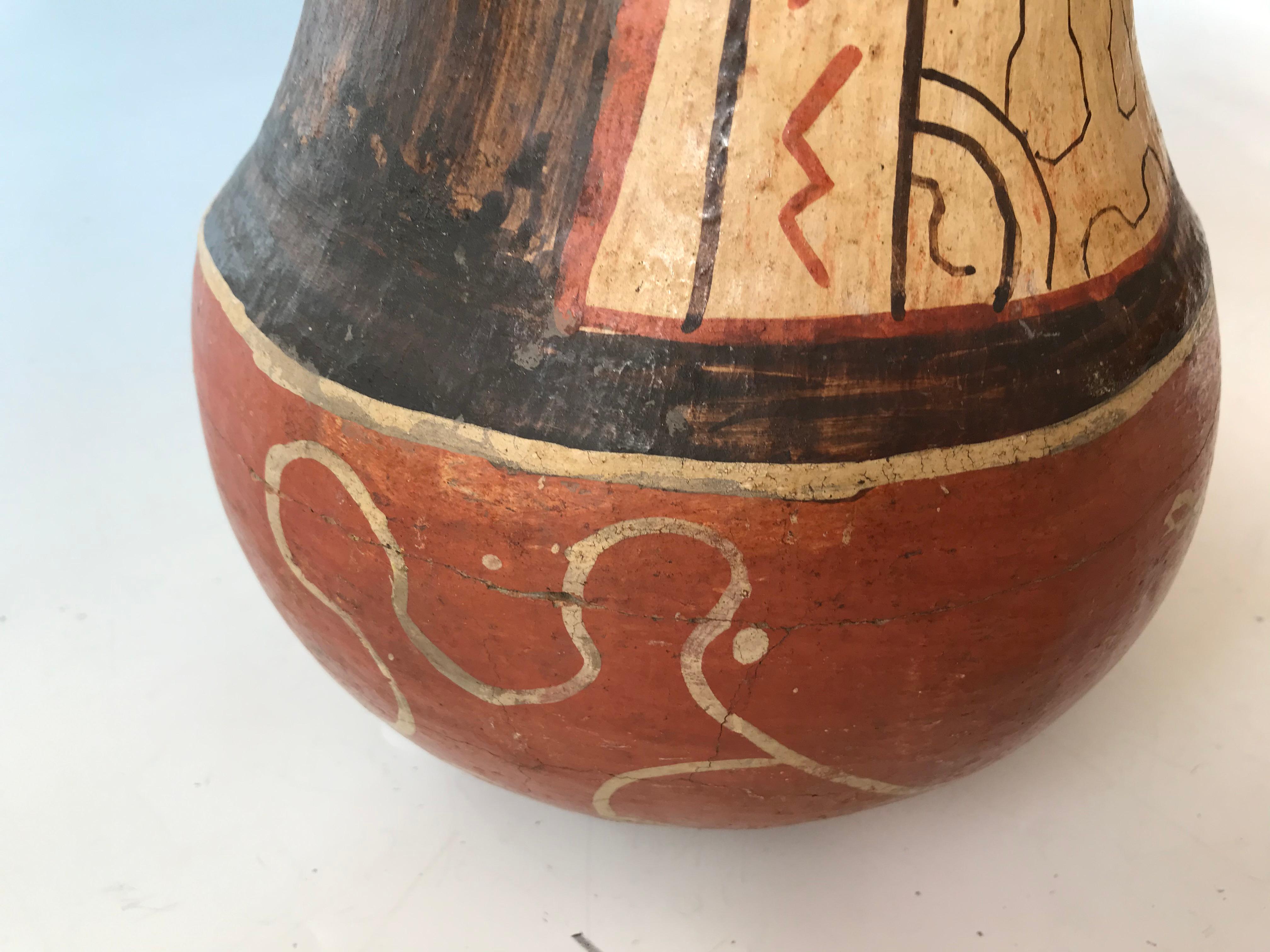 Indonesian Peruvian Amazonian Fine Old Shipibo Pottery Vessel For Sale