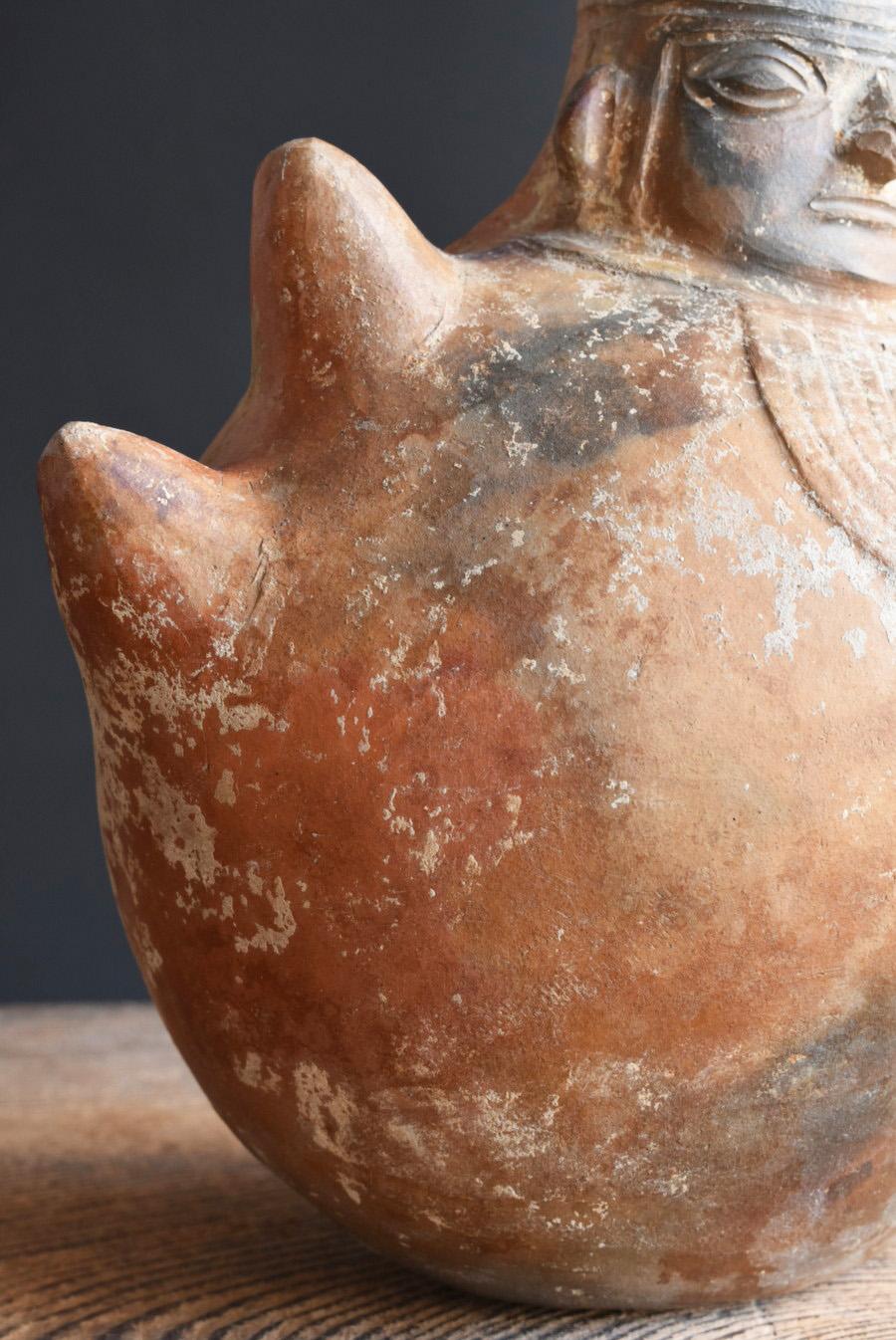 Peruanisches antikes Steingut / 9. bis 10. Jahrhundert / menschliche Maske / Wari-Kultur (Handgefertigt) im Angebot