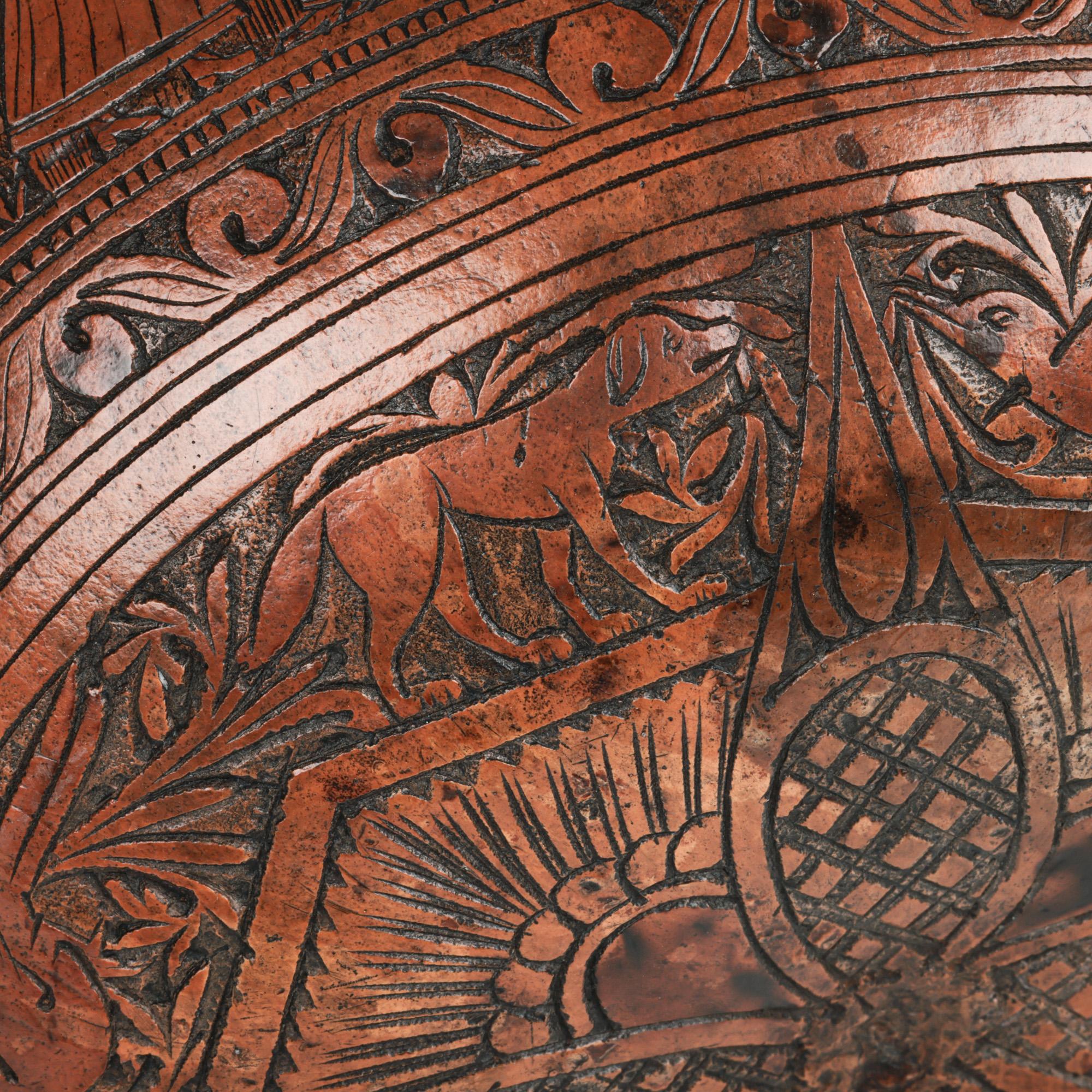 Peruvian Antique South American Folk Art Carved Wedding Gourd 11