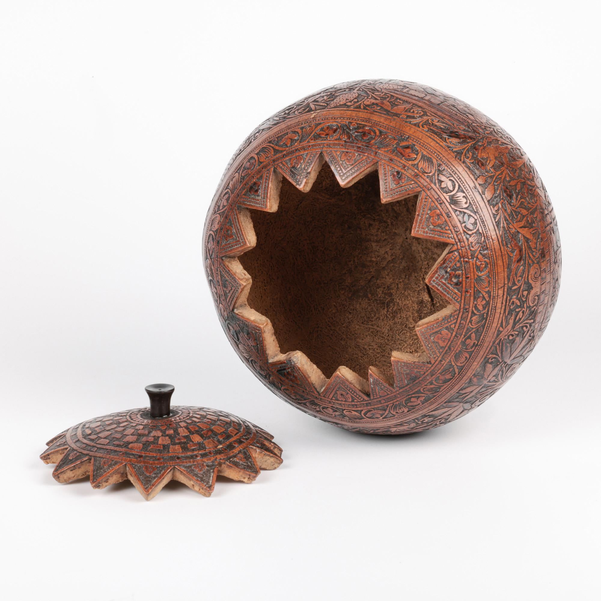 Other Peruvian Antique South American Folk Art Carved Wedding Gourd