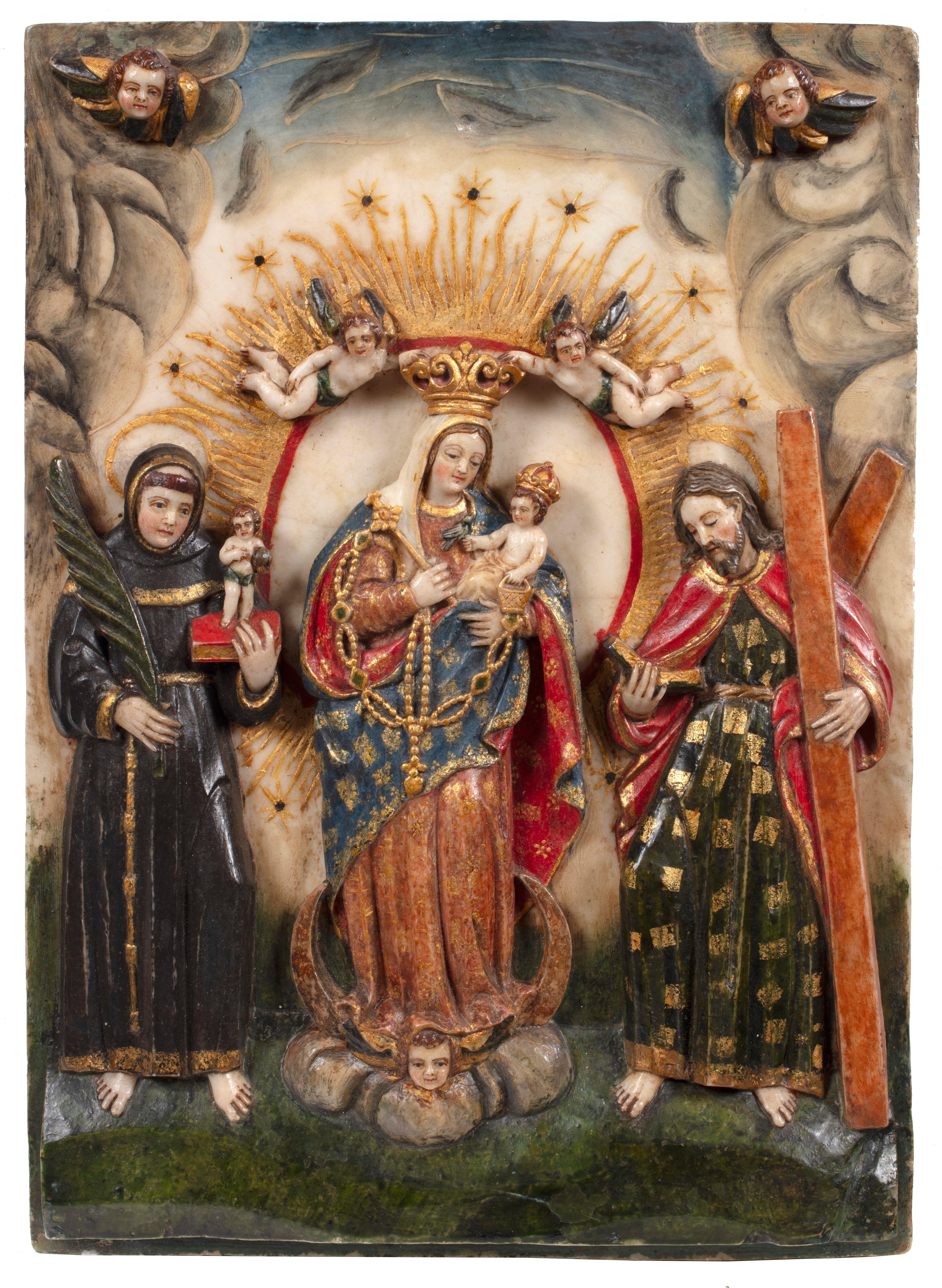 Virgin of the Rosary of Chiquinquirá with Saint Anthony of Padua and Saint Andre