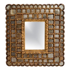 Peruvian Baroque Rectangular Sunburst Mirror, 1890-1920s, Unknown