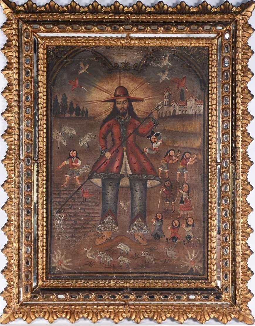 Coloniale spagnolo Scuola peruviana di Cusco  Revival  - San Isidoro - Circa 1950 in vendita