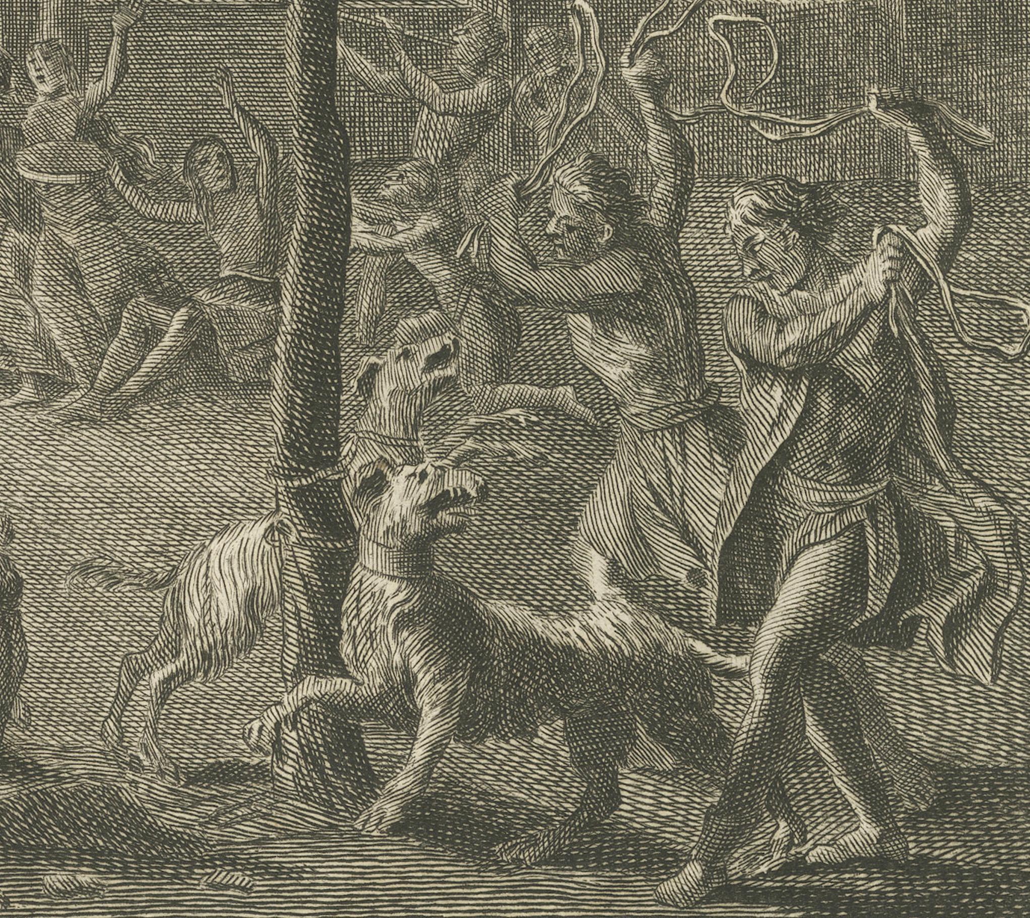 La panique de l'Eclipse péruvienne et le sacrifice rituel des Antis - Rare estampe ethnographique de 1734 en vente 1
