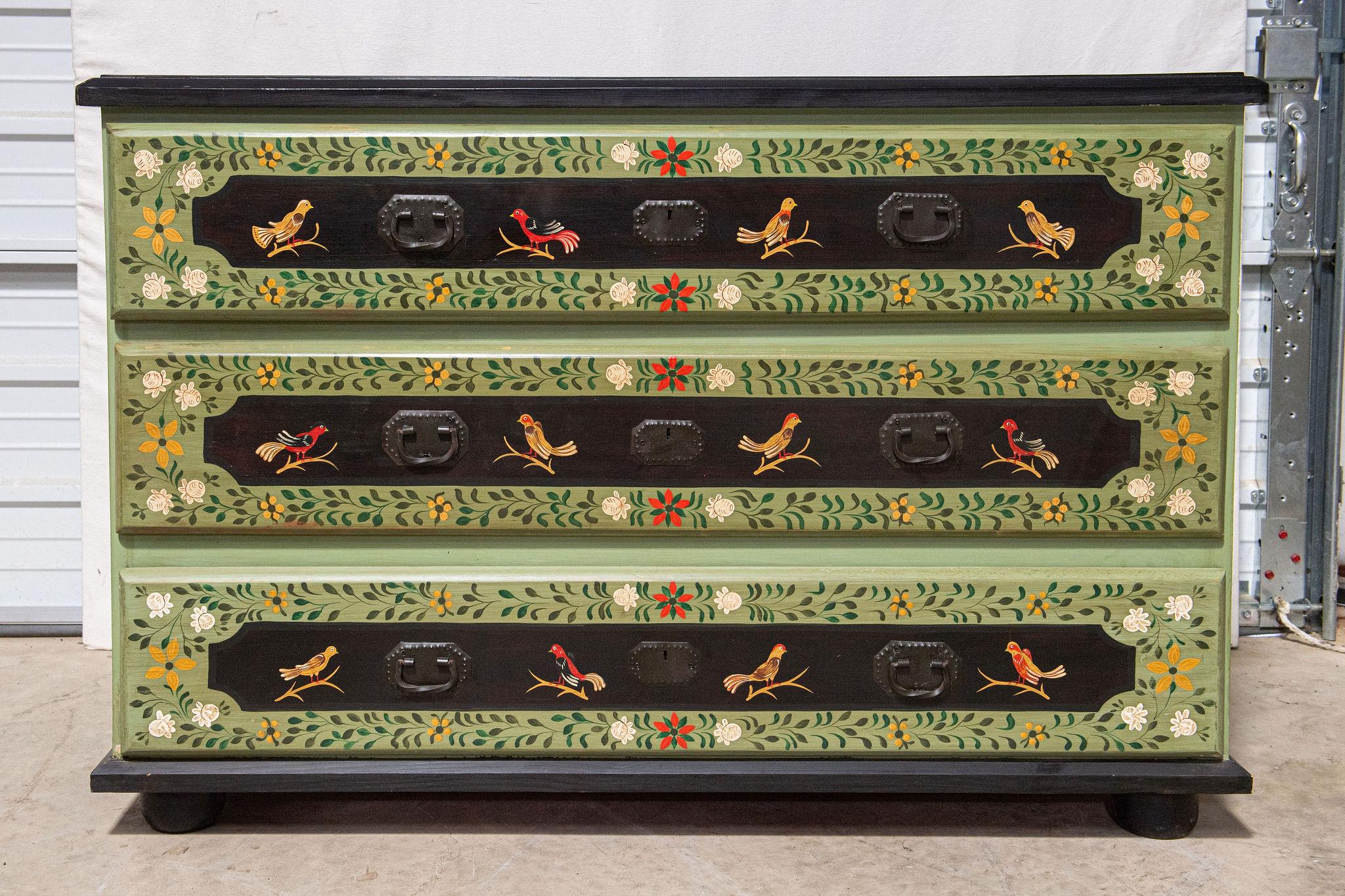 Peruvian Hand Painted Chest of Drawers or Commode, Two Available For Sale 4
