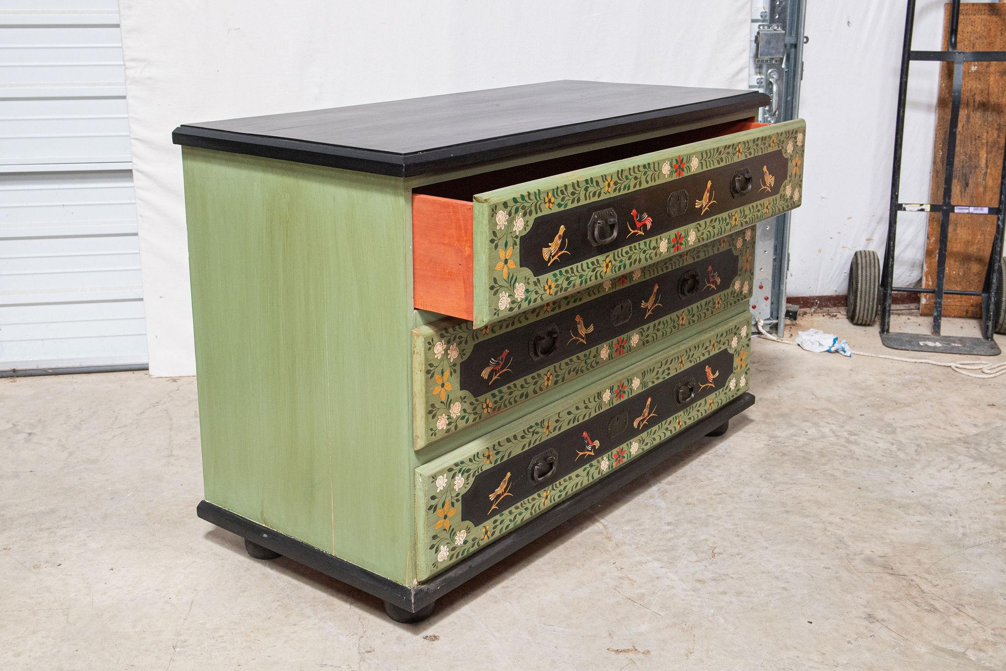 Peruvian Hand Painted Chest of Drawers or Commode, Two Available For Sale 5
