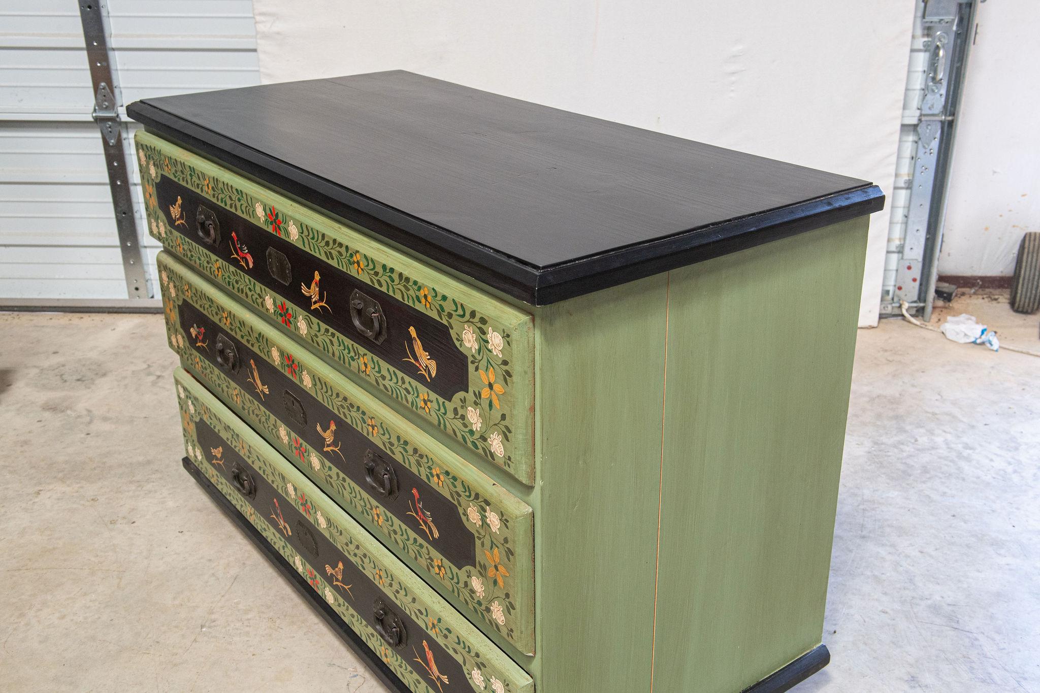 Peruvian Hand Painted Chest of Drawers or Commode, Two Available For Sale 6