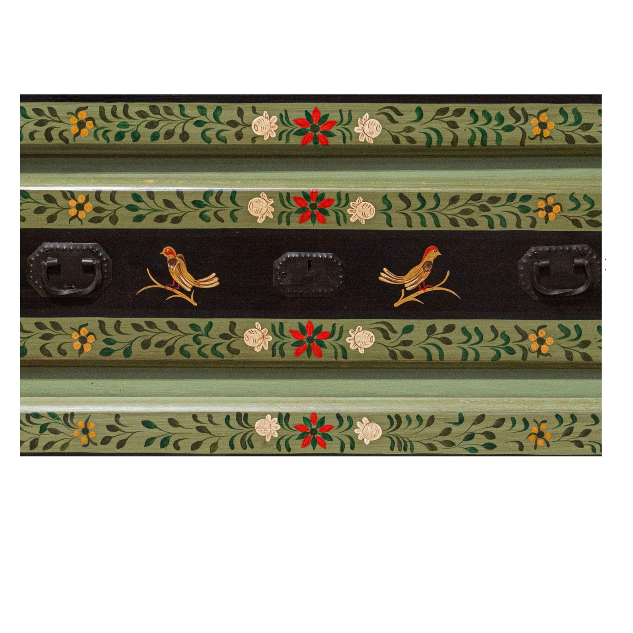 Contemporary Peruvian Hand Painted Chest of Drawers or Commode, Two Available For Sale