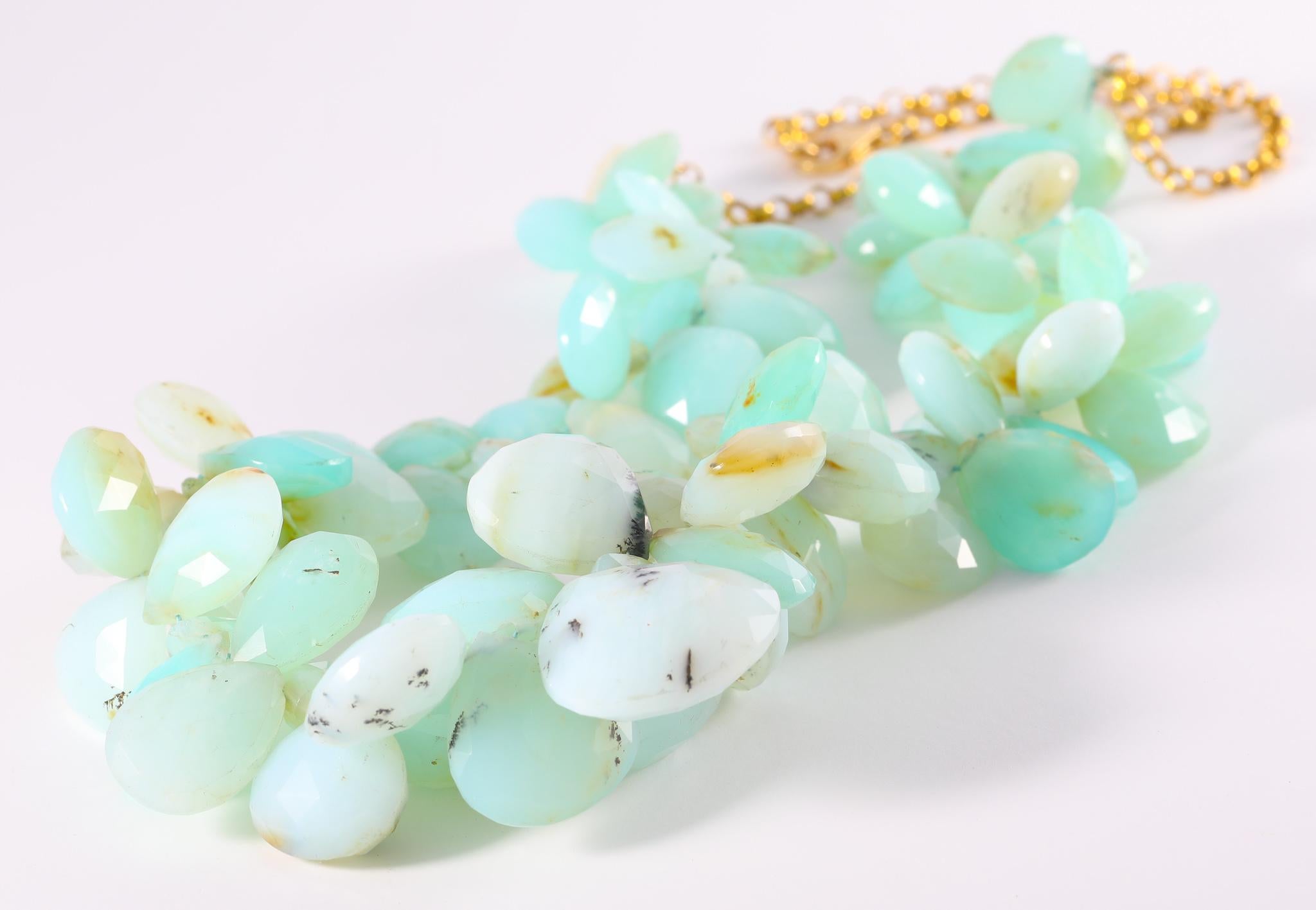 Peruvian Opal Jumbo Briolette Necklace In New Condition For Sale In Sonoma, CA