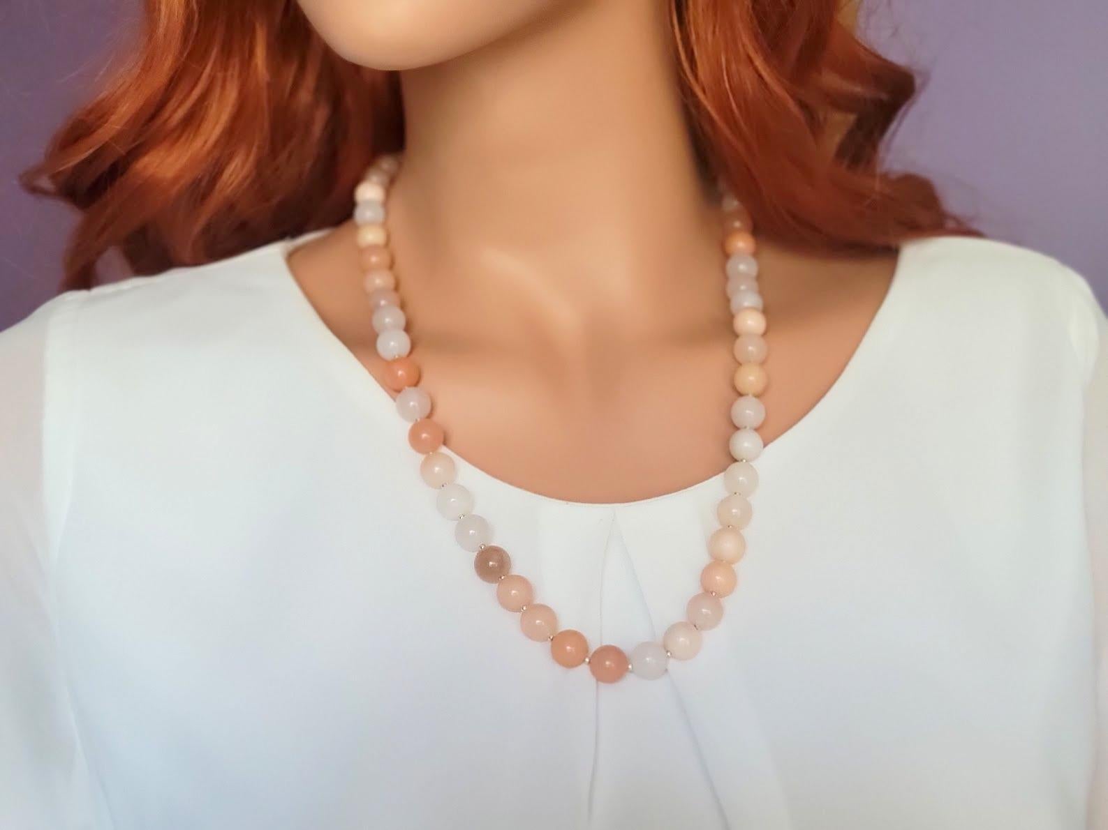 Art Deco Peruvian Pink Opal Necklace For Sale